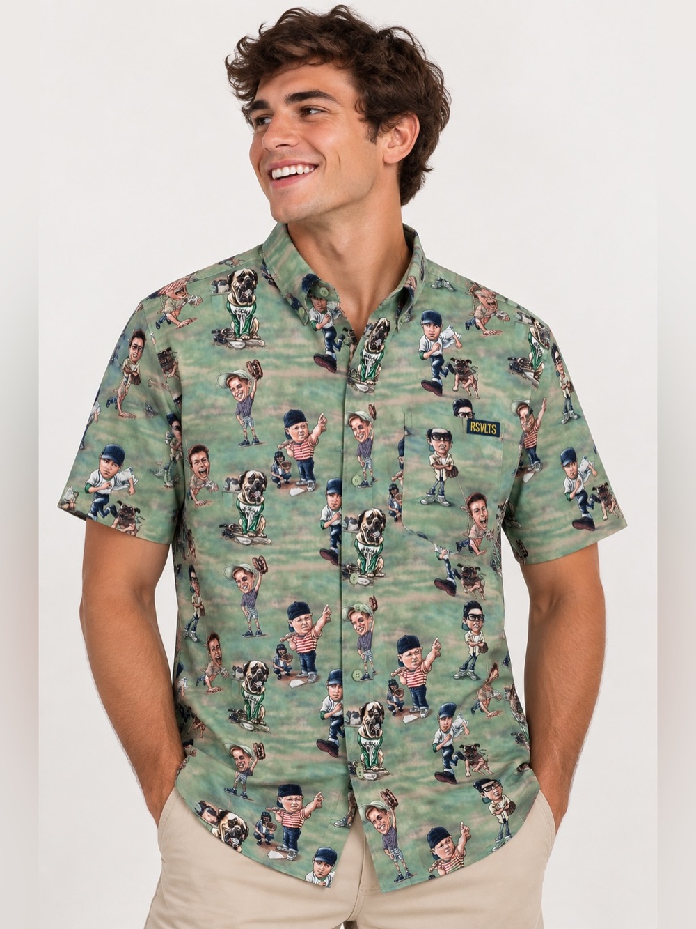 RSVLTS x SANDLOT "THAT MAKES A WHOLE TEAM" Short Sleeve Button Down Shirt